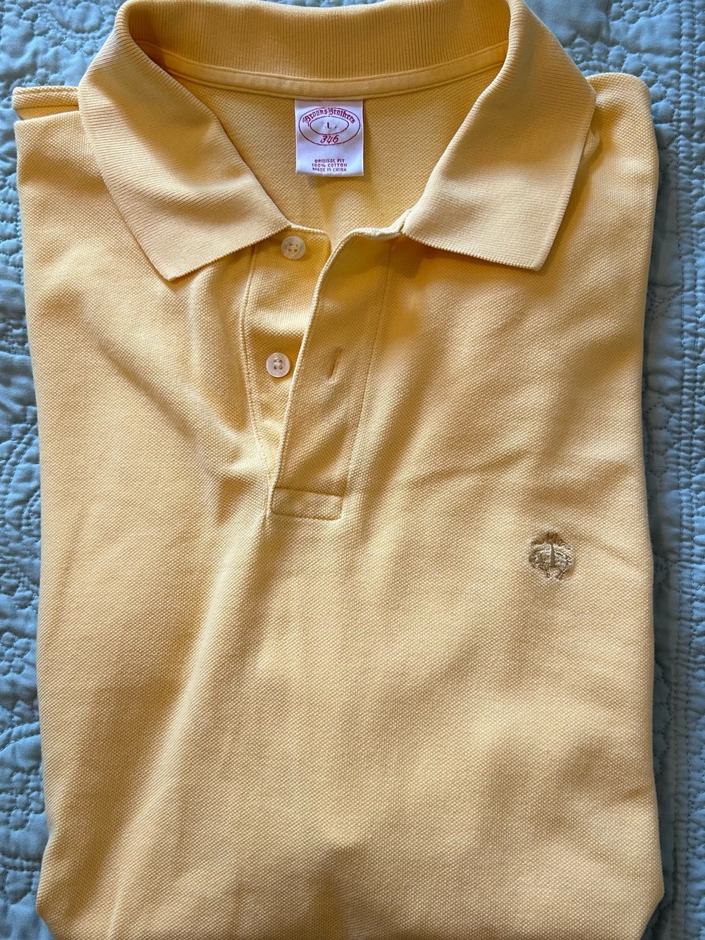 Brooks Brothers 346 Original Fit Classic Men's Polo Shirt in Pale Yellow